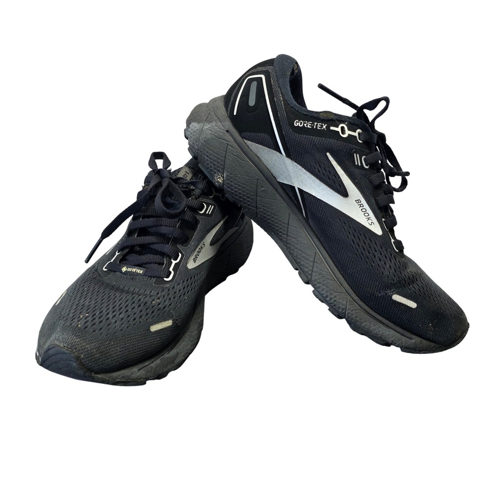 Brooks Ghost 13 GTX Running Shoes Black Silver Womens 7.5‎ Waterproof Gore-Tex